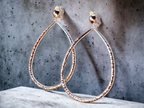 Large Silver Metal Clip On Hoop Earrings