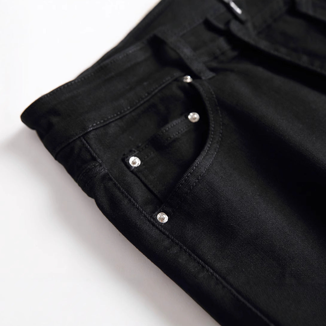 Ripped Straight-Leg Jeans