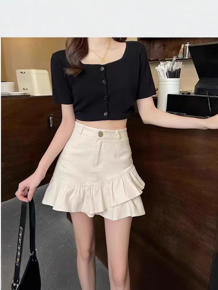 Irregular Ruffled Skirt