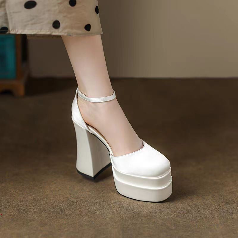 Satin Platform Heels