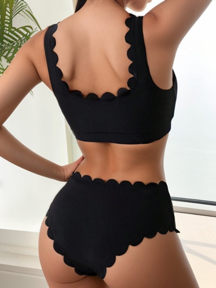 Solid Color Split Bikini