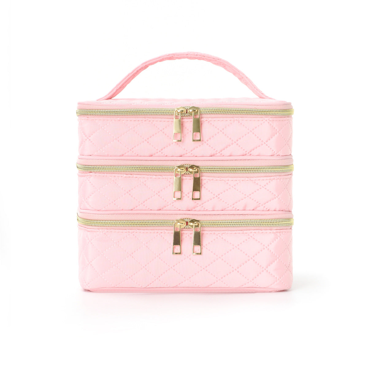 Feihong Cross-Border Three-Layer Cosmetic Bag Large Capacity High-Value Portable Toiletry Bag Portable Travel Makeup Storage Bag
