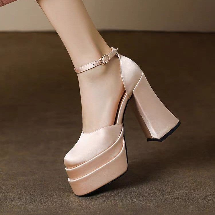 Satin Platform Heels