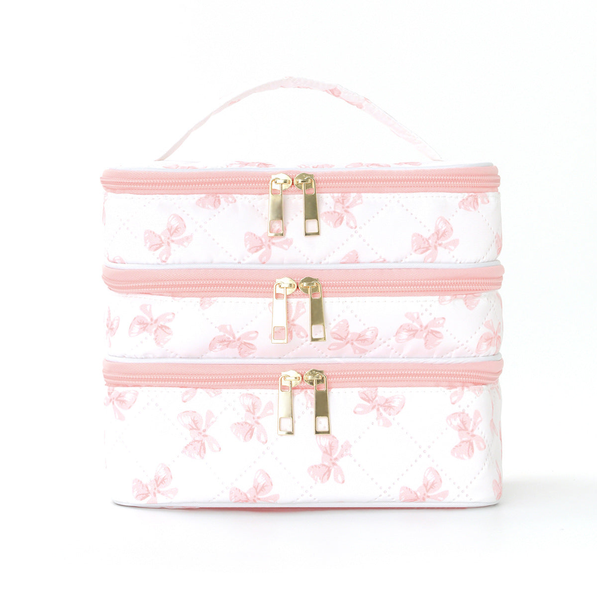 Feihong Cross-Border Three-Layer Cosmetic Bag Large Capacity High-Value Portable Toiletry Bag Portable Travel Makeup Storage Bag