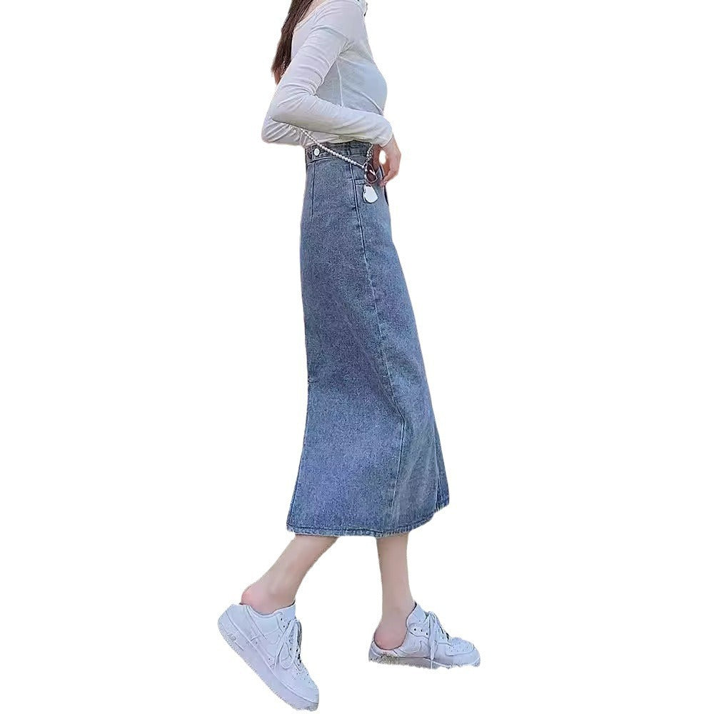 Split Denim Skirt