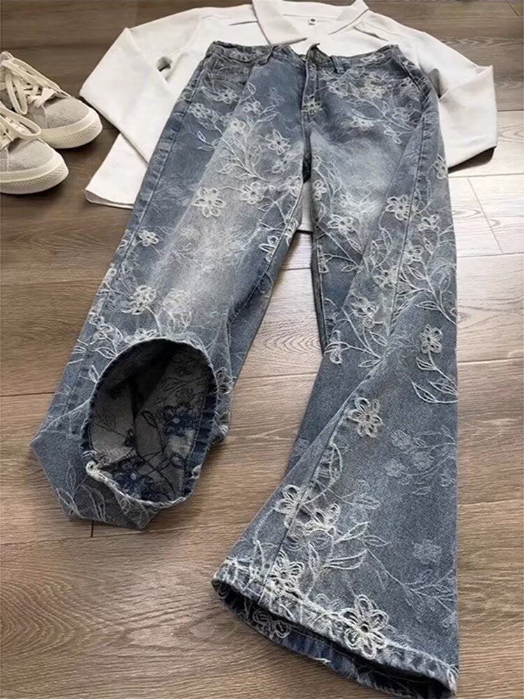 All-Over Jacquard Jeans
