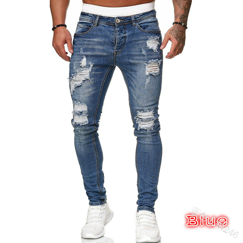 Slim-Fit Jeans with Holes
