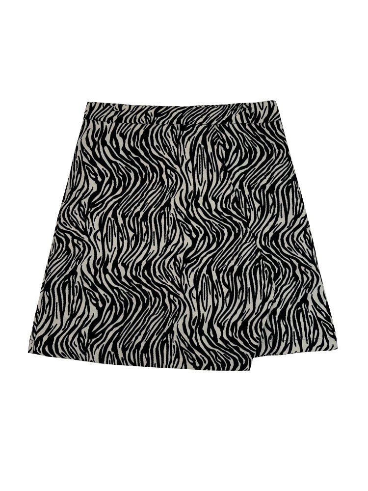 Zebra Pattern A-Line Skirt
