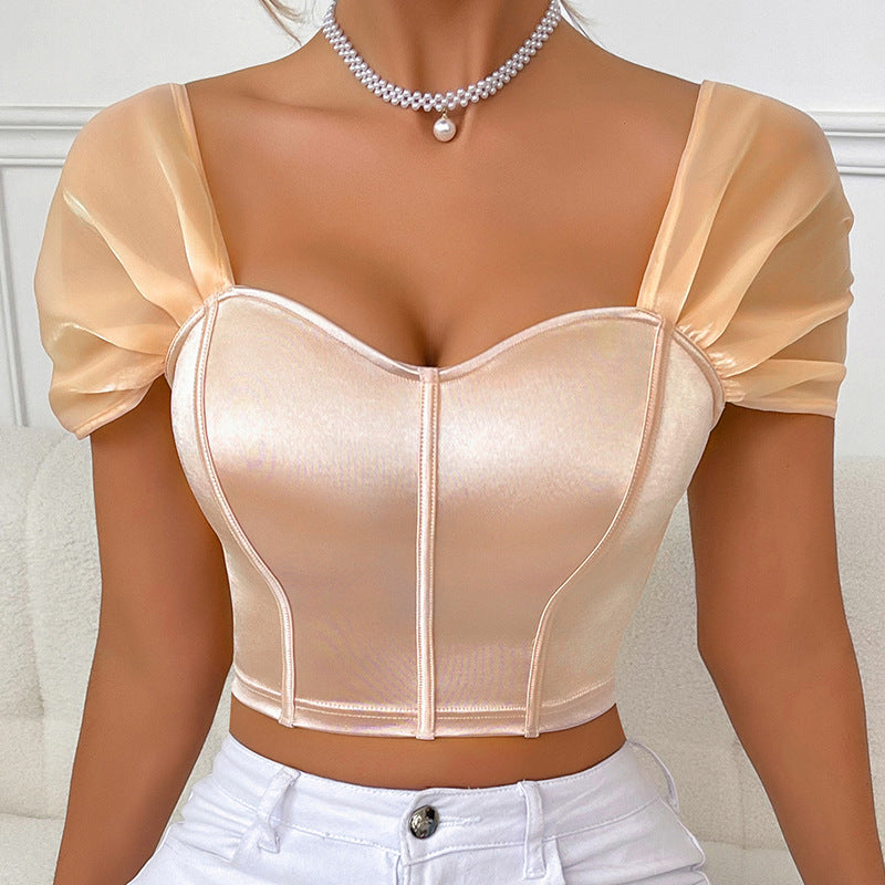 Iridescent Satin Corset Top