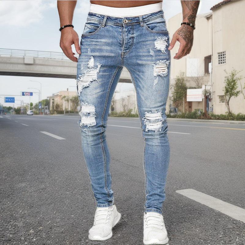 Slim-Fit Jeans with Holes