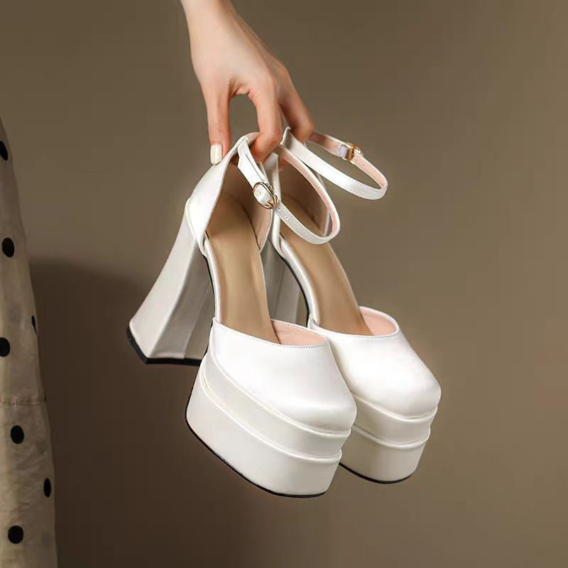 Satin Platform Heels