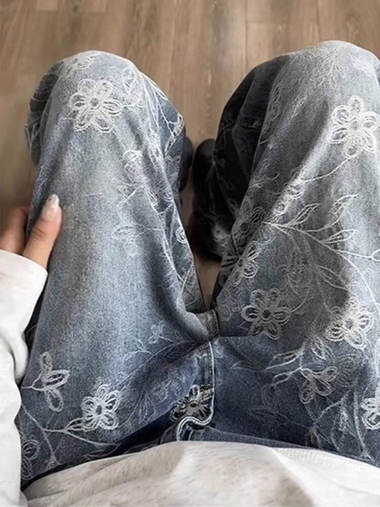 All-Over Jacquard Jeans