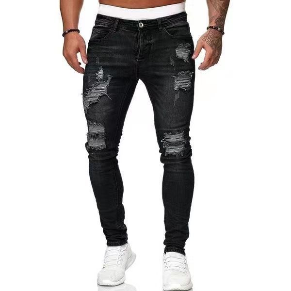 Slim-Fit Jeans with Holes