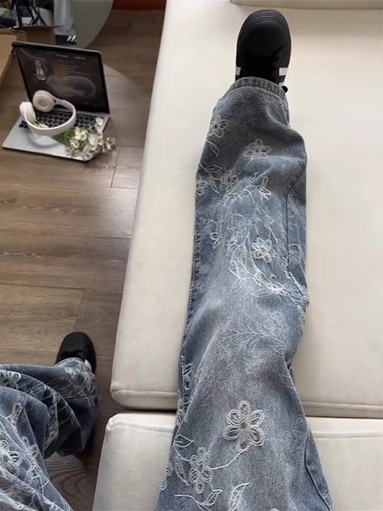 All-Over Jacquard Jeans