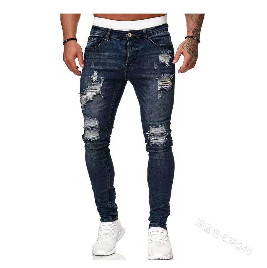 Slim-Fit Jeans with Holes