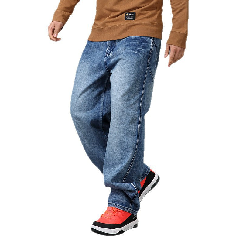 Printed Denim Pants