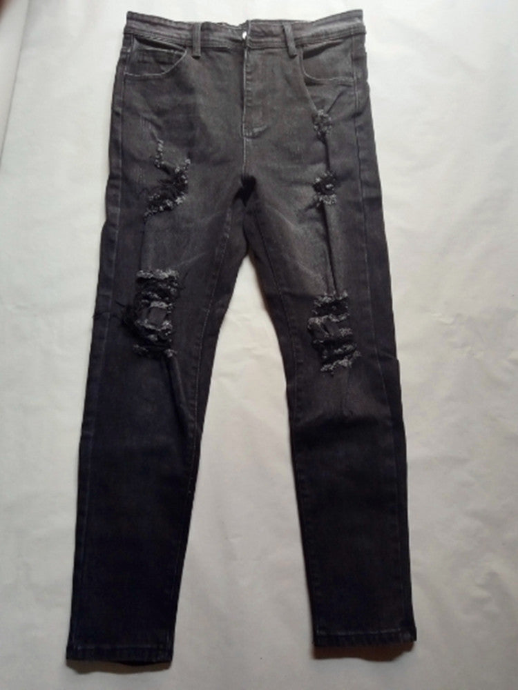 Slim-Fit Jeans with Holes