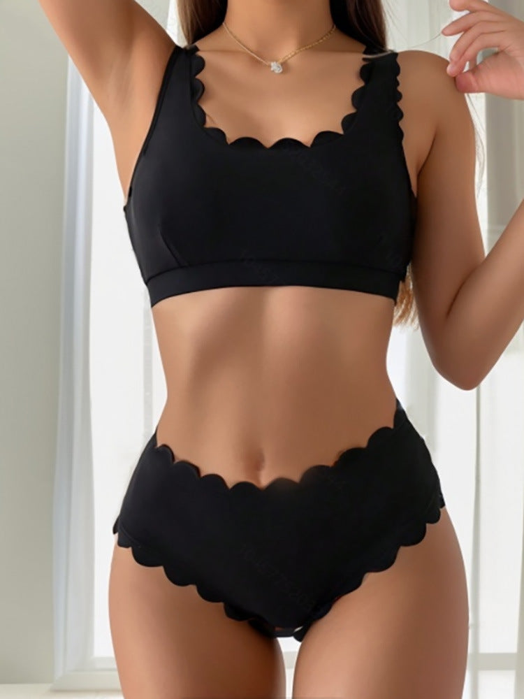 Solid Color Split Bikini
