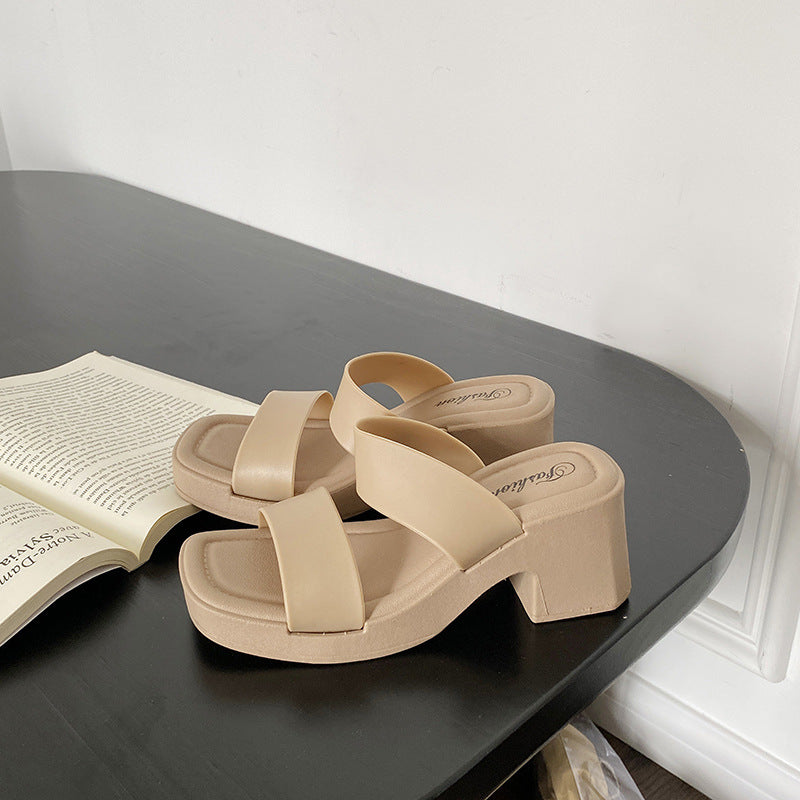 Sculptural Tube-Strap Mule