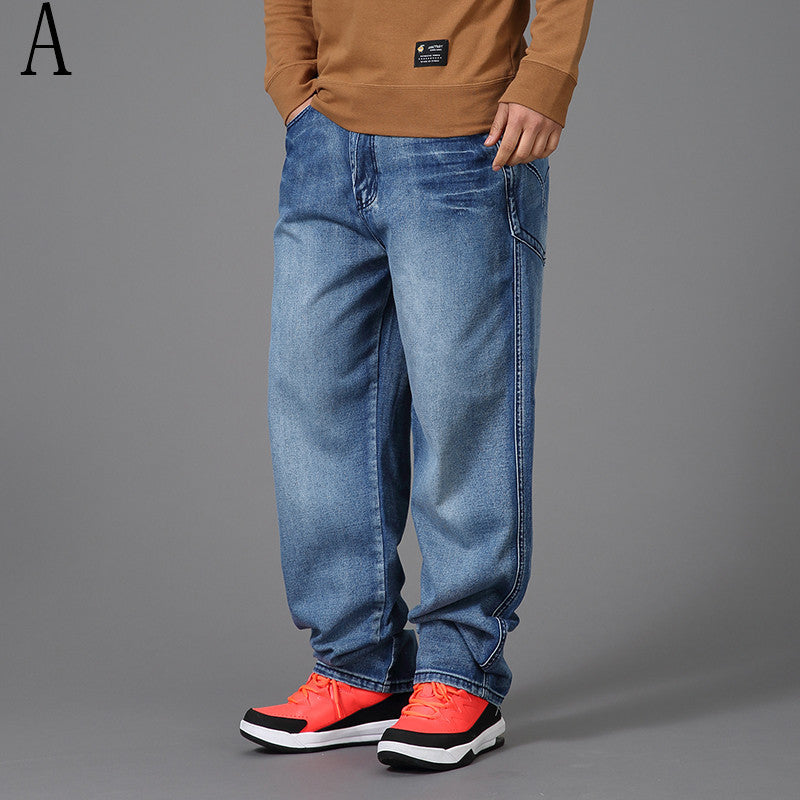 Printed Denim Pants