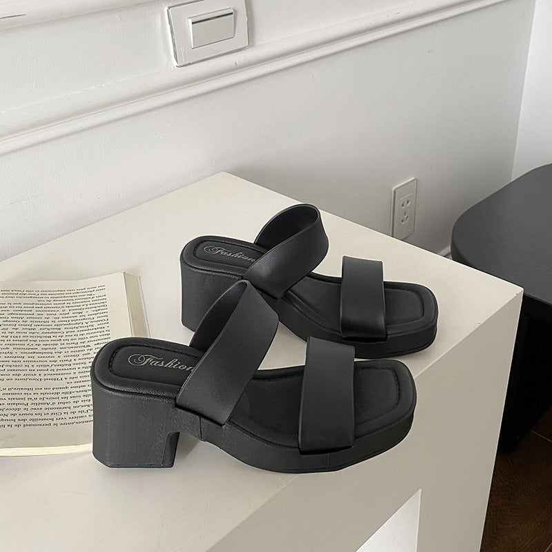 Sculptural Tube-Strap Mule