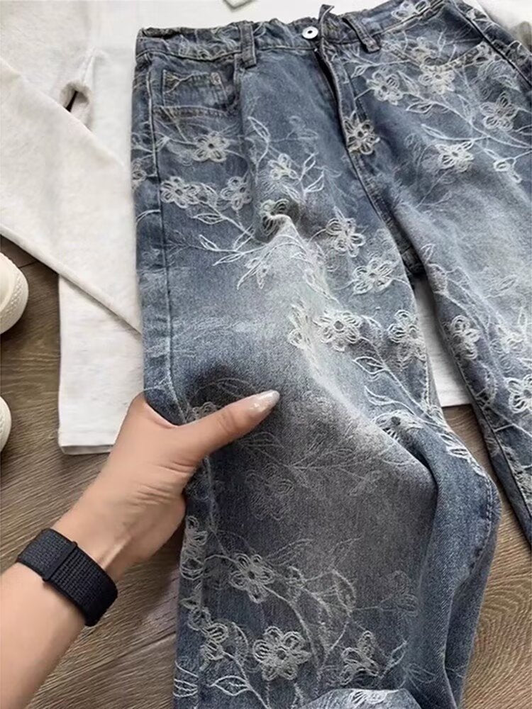 All-Over Jacquard Jeans