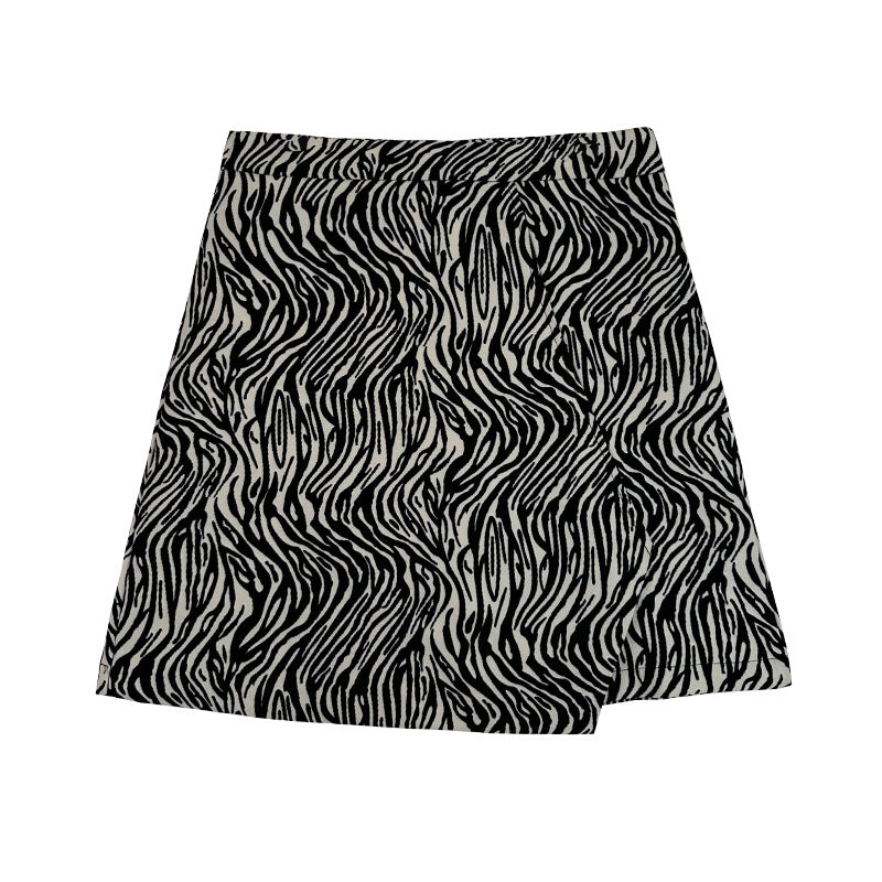 Zebra Pattern A-Line Skirt