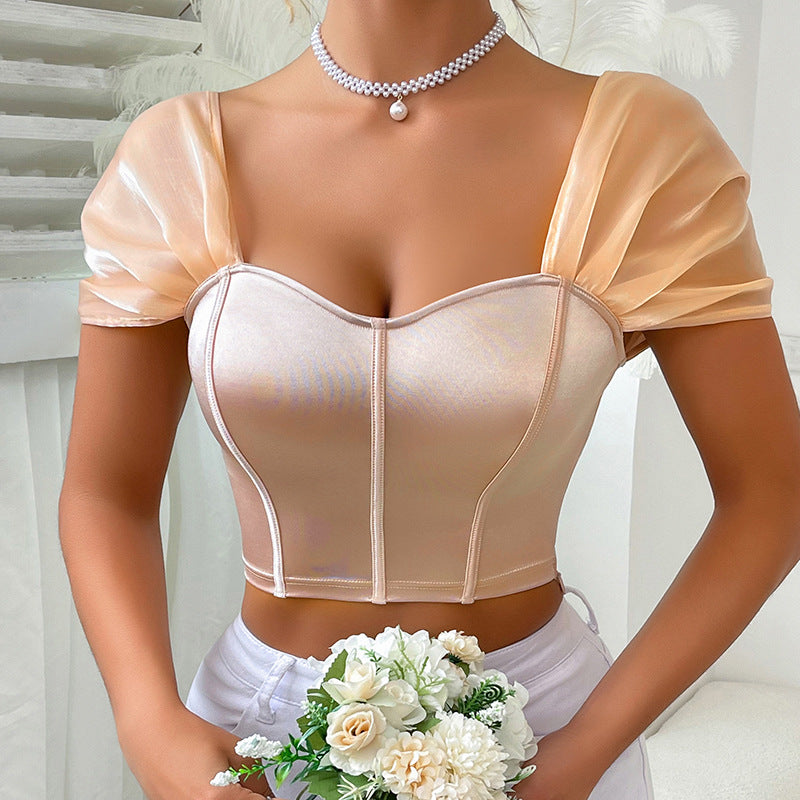 Iridescent Satin Corset Top