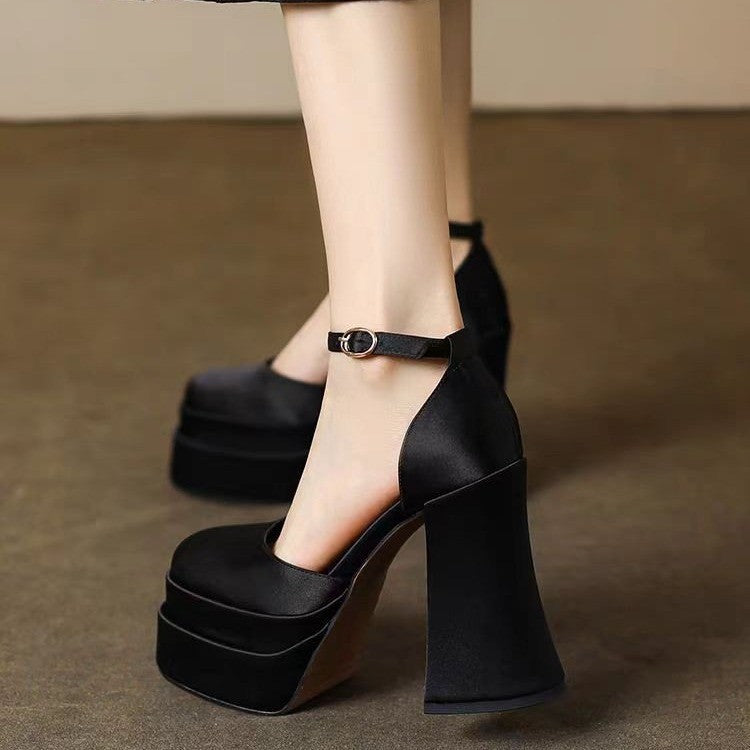 Satin Platform Heels