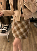 Woolen Plaid Skirt