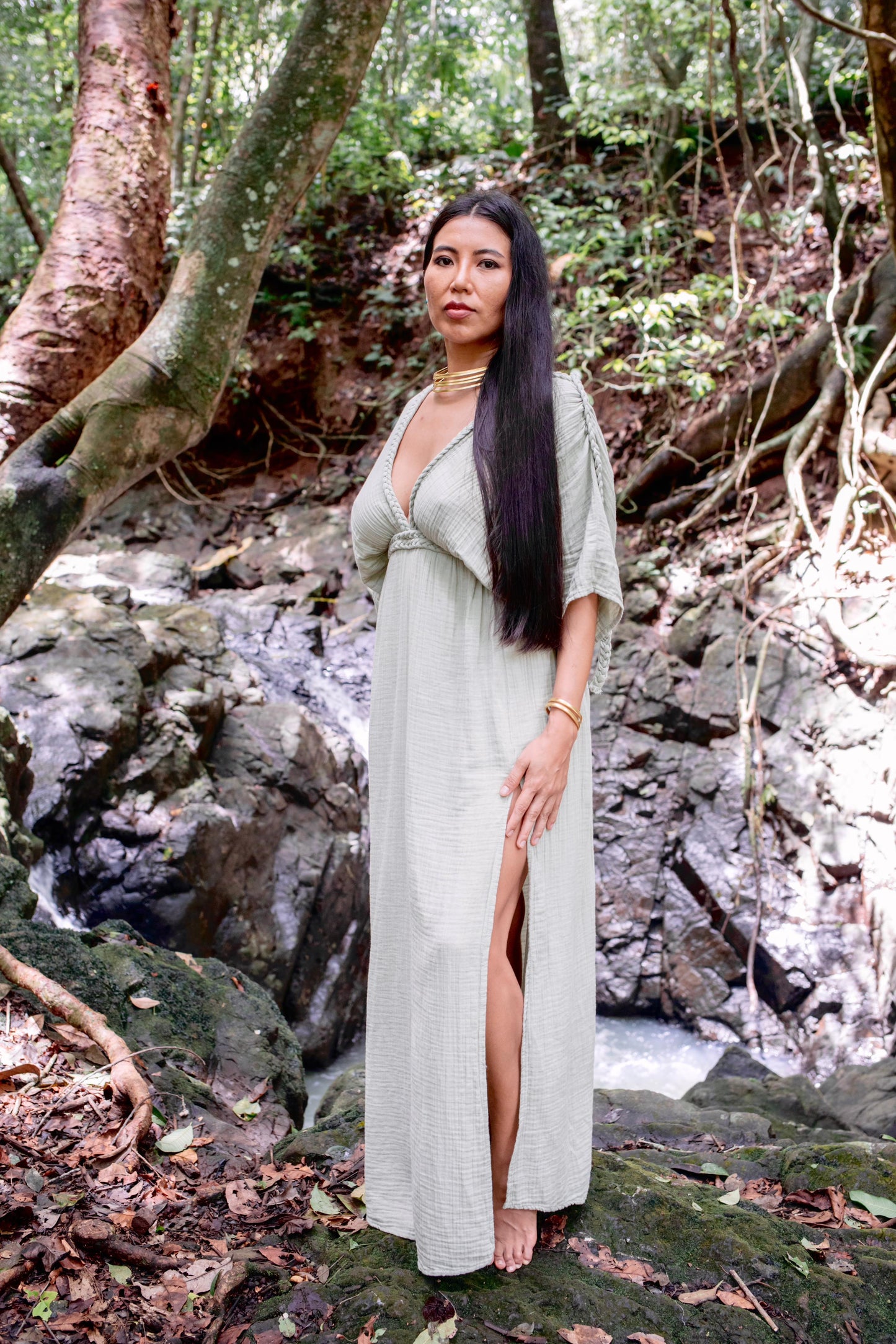 SoulVeil Boho Maxi Dress for Women • Organic Cotton Goddess Dress