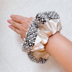 Pearls And Beads Satin Hair Scrunch