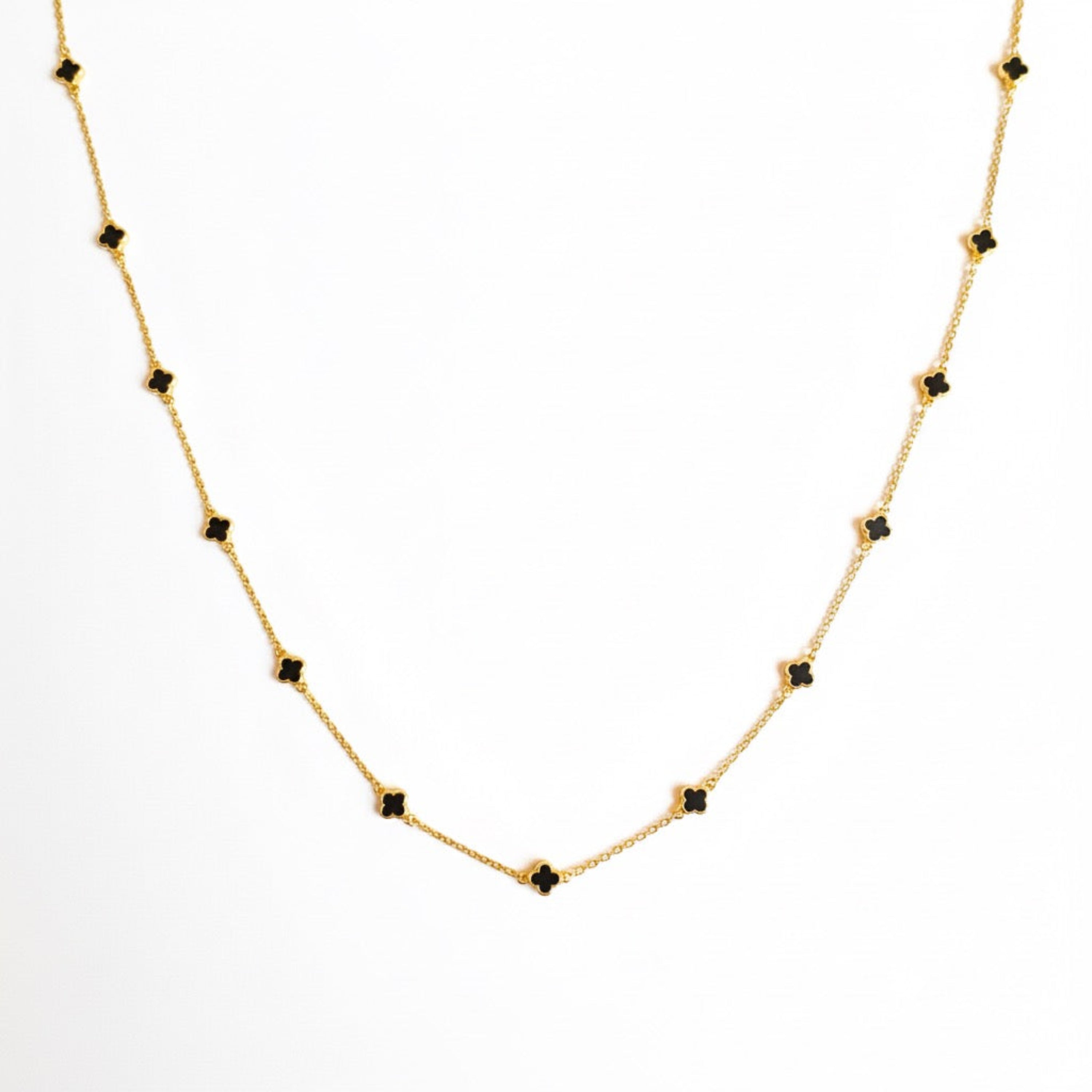 Petite Colored Clover Necklace