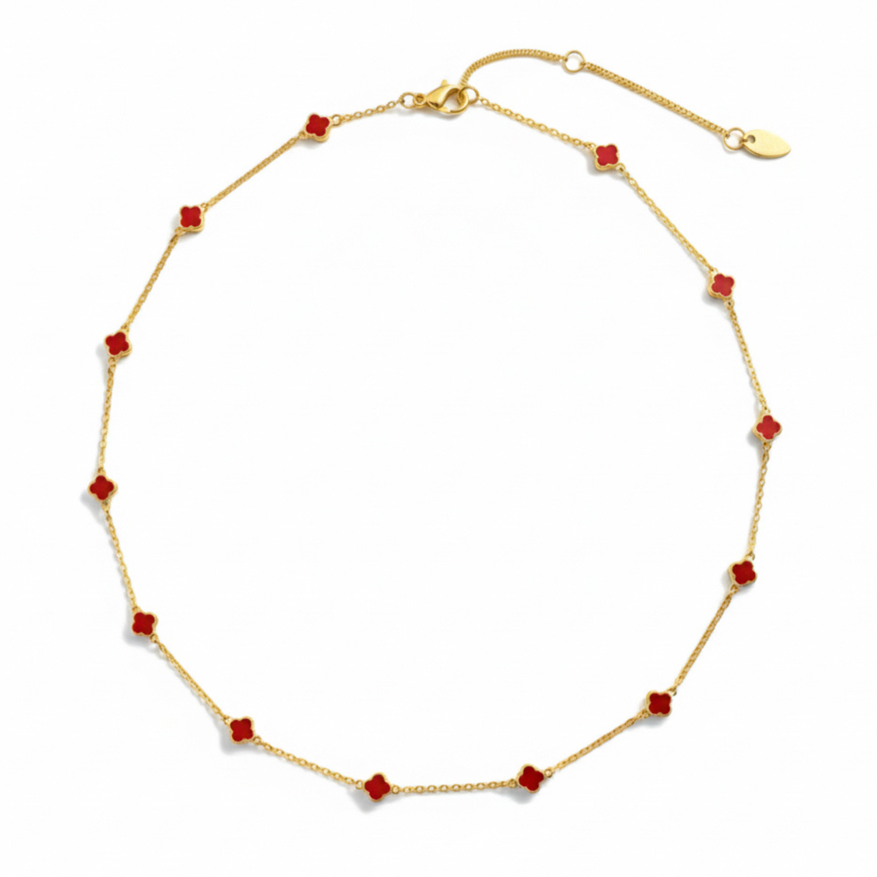 Petite Colored Clover Necklace