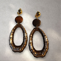 Unique wood and metal clip on bamboo hoops