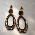 Unique wood and metal clip on bamboo hoops