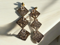Handmade Hammered Metal Squares Clip On Earrings