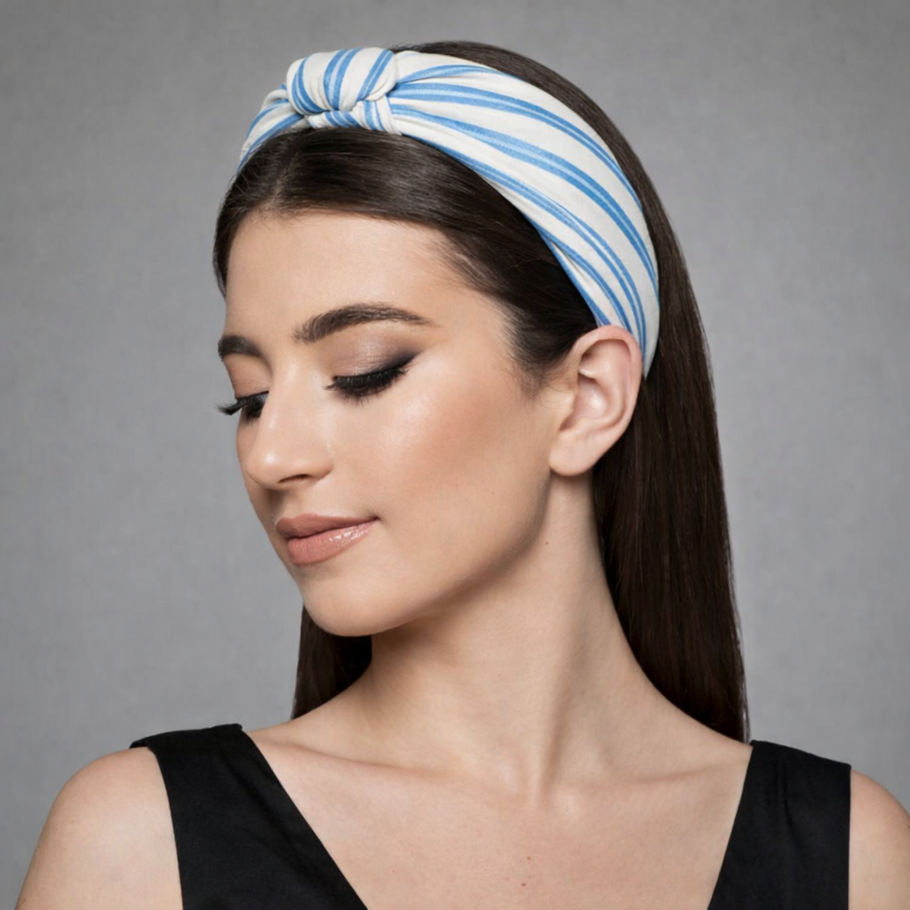 Refined Fabric Striped Knot Headband – Preppy And Elegant