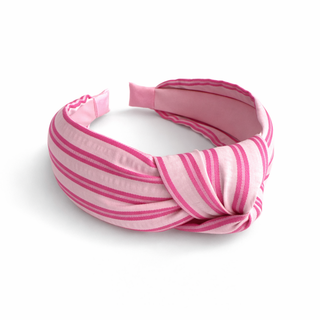 Refined Fabric Striped Knot Headband – Preppy And Elegant