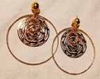 Rhinestone Clip On Hoop Earrings gold