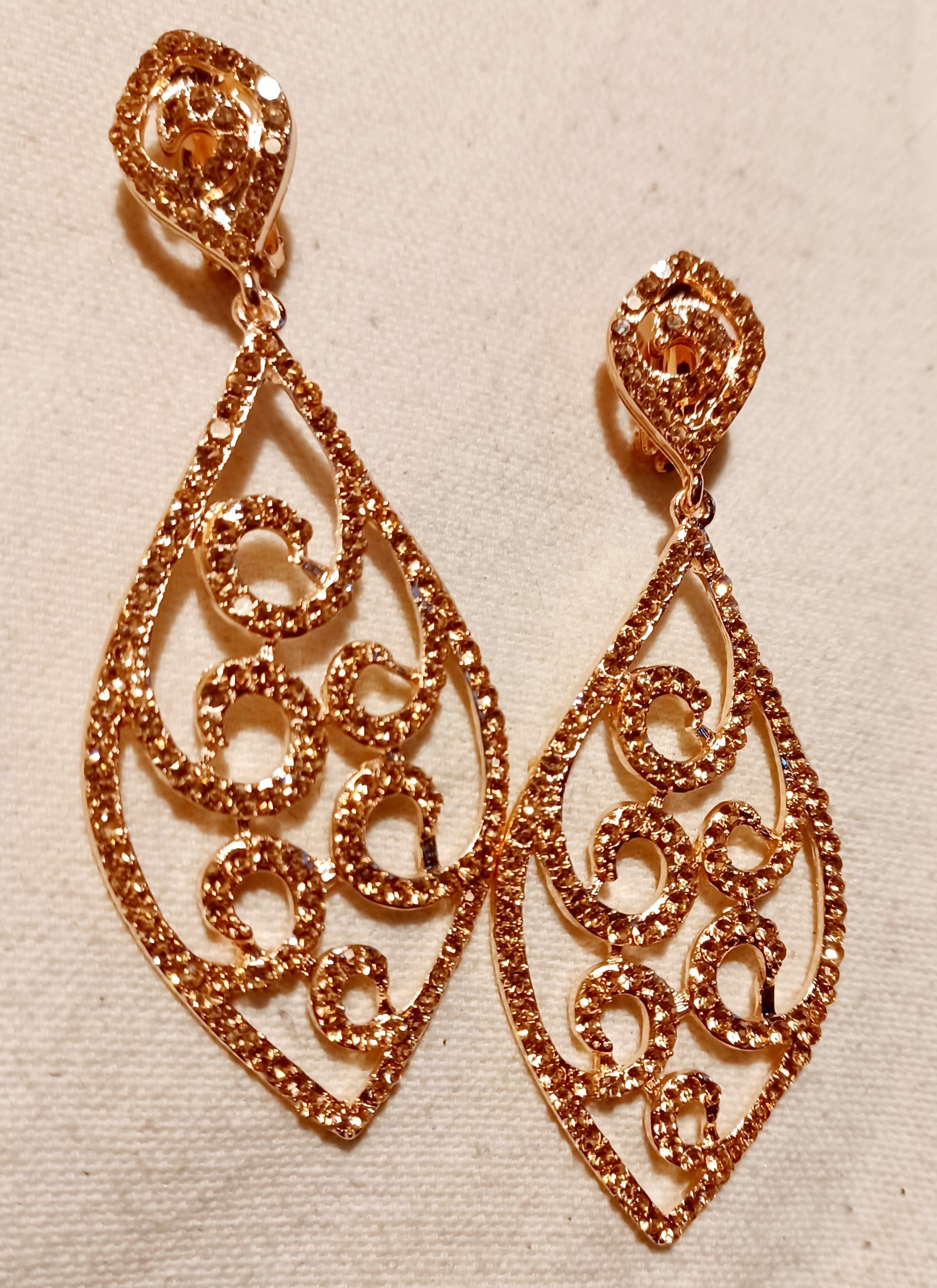 Runway Rhinestone clip on earrings