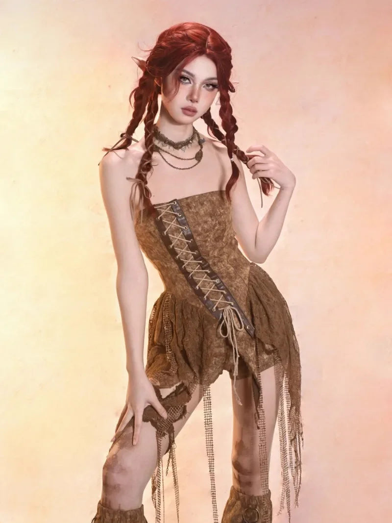 Asymmetrical Tube Top Set
