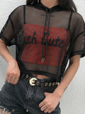 Hollow Mesh Net Hooded T-Shirt
