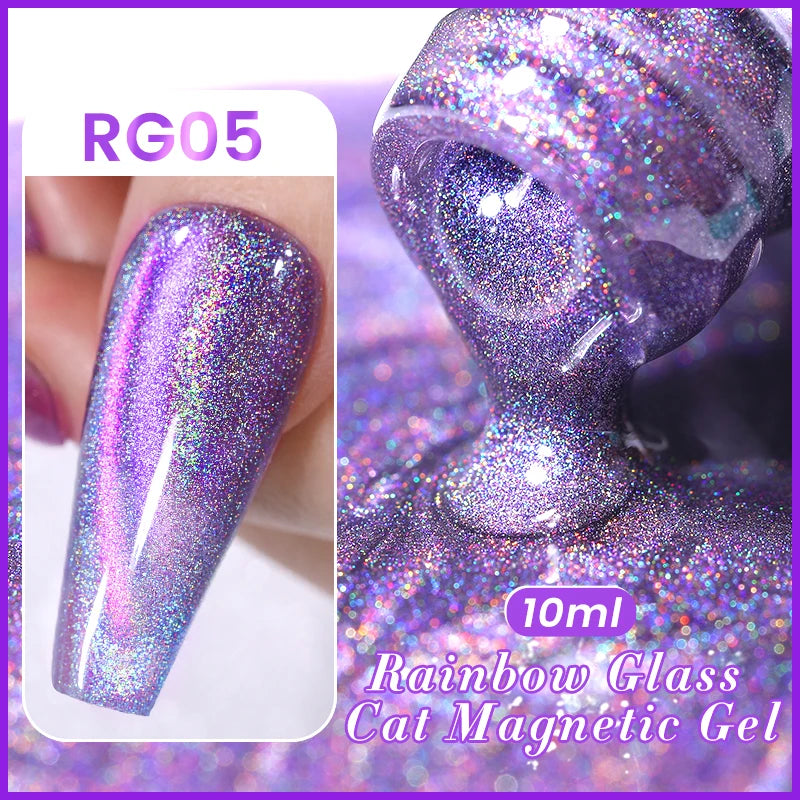 BORN PRETTY 10ml Water Light Cat Magnetic Gel Nail Polish Shining Super Sliver-light Holographics Soak Off UV Gel Varnish