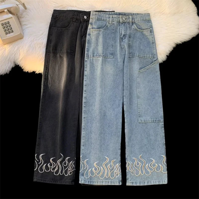 Flame Printed Jeans