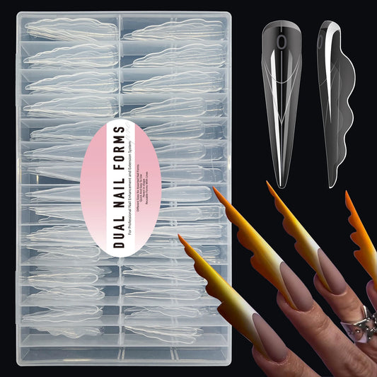 140/150pcs Extra-Long Butterfly Wing Nail Dual Forms Acrylic False Nail Tips Quick Building UV Gel Mold Nail Extension Top Forms