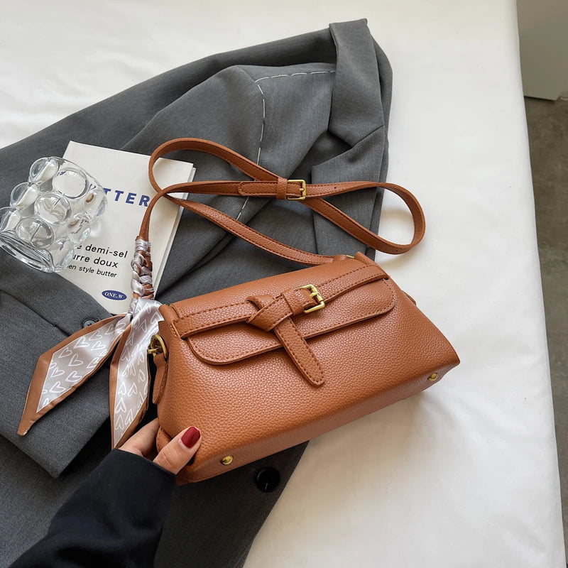 Moods Boutique Soft PU Leather Lychee Pattern Cross Body Bag