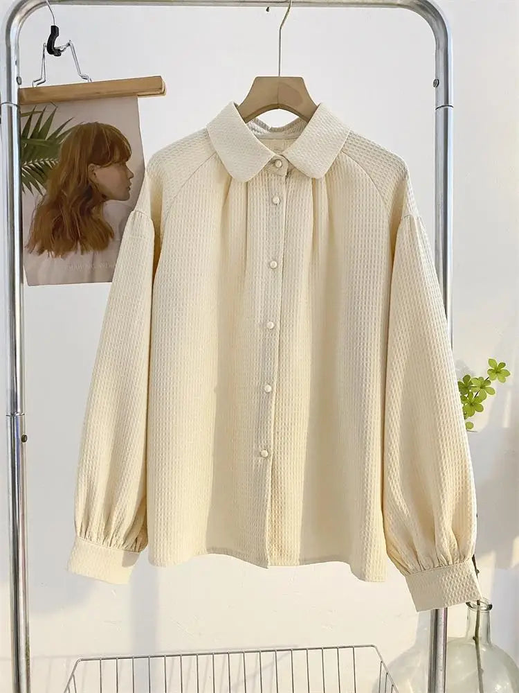 Waffle Lantern Sleeve Shirt