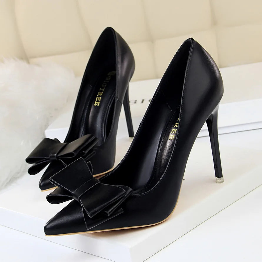 Bow-Accent Stilettos