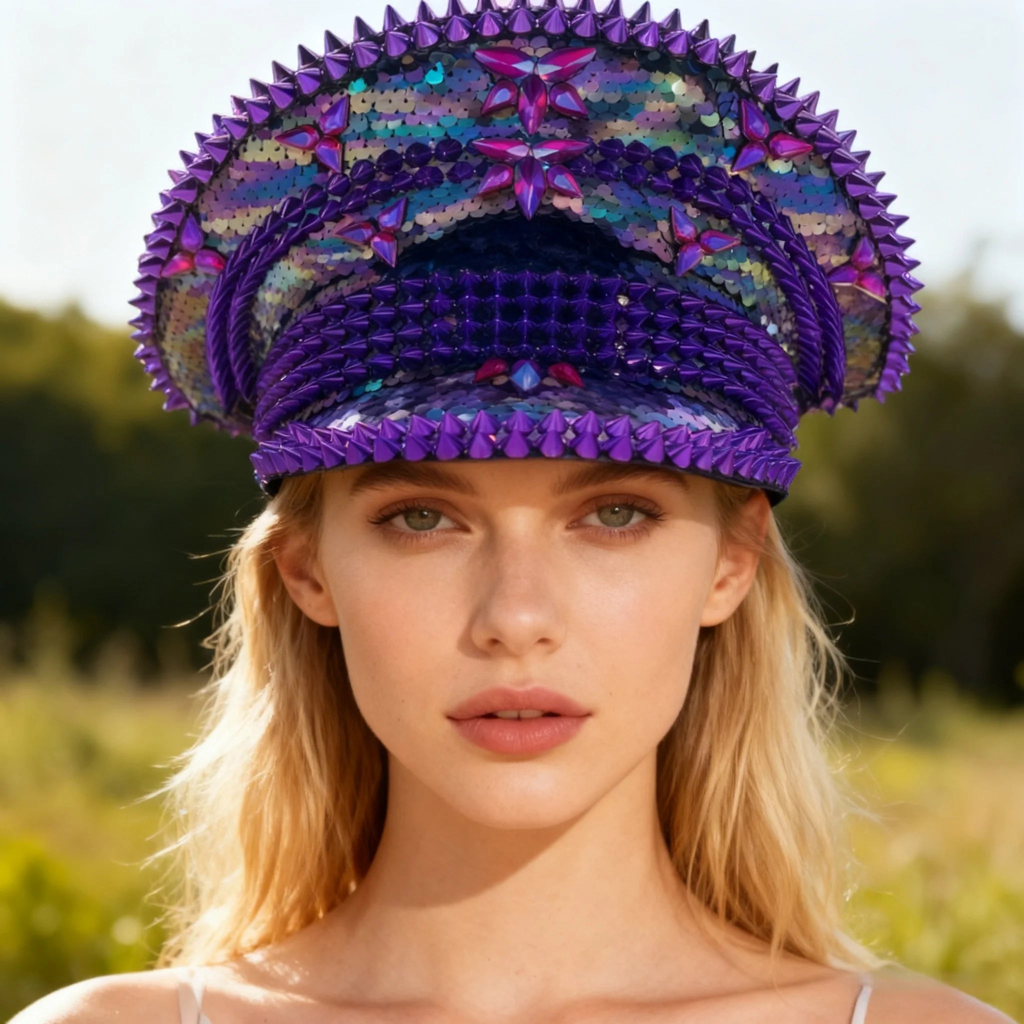Steampunk Rhinestone Captain Hat